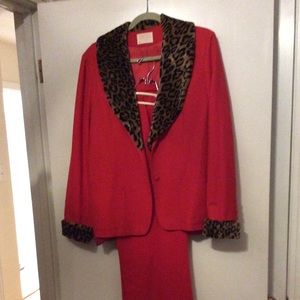 Vintage red wool Pendleton Pantsuit